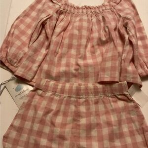 Cloud Island Pink Gingham Kids Matching Set